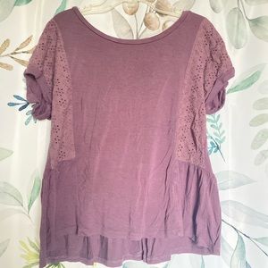 Pink Rose Purple Detailed Blouse Shirt